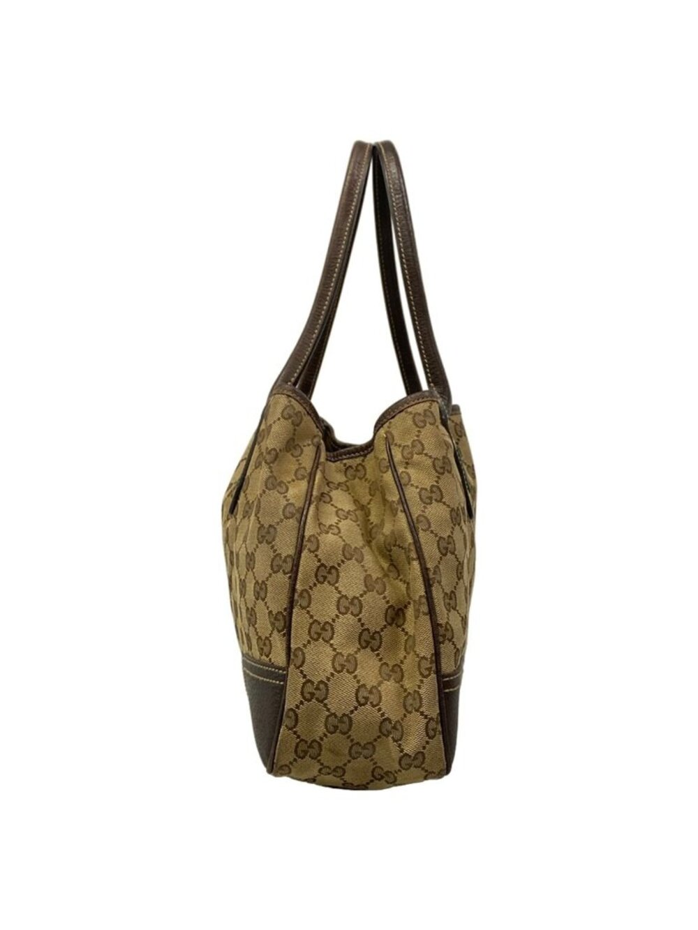 Gucci Tote Beige Dark Brown Leather - Picture 4 of 15